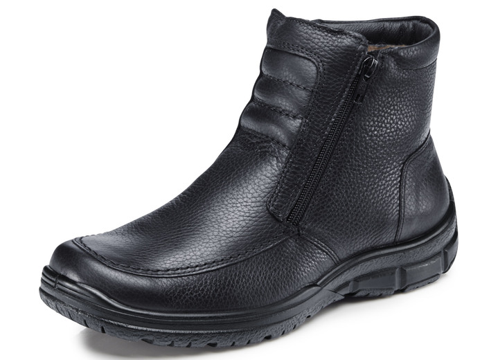 Stiefeletten - Stiefelette mit echtem Lammfellfutter , in Größe 040 bis 050, in Farbe SCHWARZ Ansicht 1