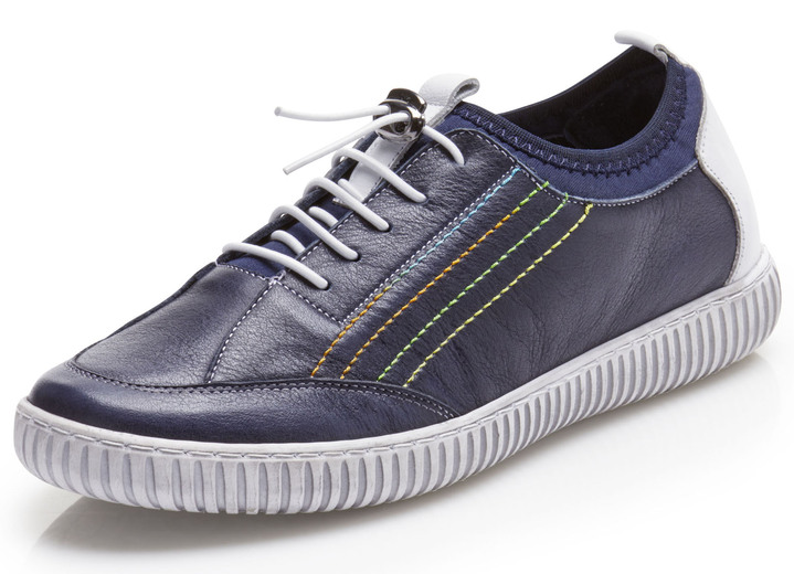 Slipper & Schnürschuhe - Gemini Sneaker mit elastischem Textilmaterial, in Größe 037 bis 042, in Farbe MARINE Ansicht 1