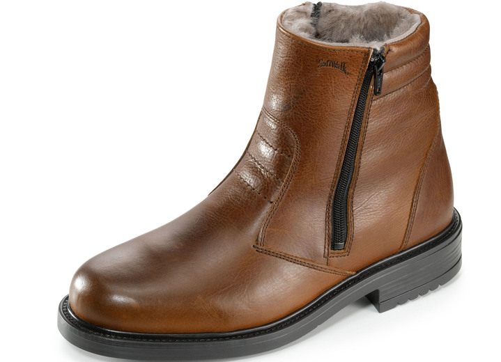 Stiefeletten - Stiefel mit molligem Lammfellfutter, in Größe 039 bis 046, in Farbe BRAUN Ansicht 1