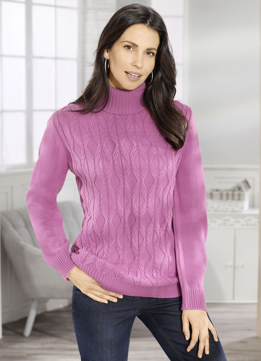 Basics - Pullover mit Strukturdessin, in Größe L(44/46) bis XXL(52/54), in Farbe ROSENHOLZ Ansicht 1