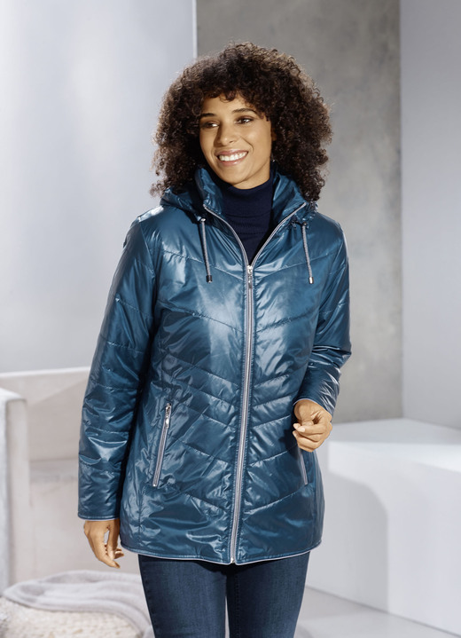 Winterjacken - Jacke mit Reißverschlusstaschen, in Größe 038 bis 054, in Farbe PETROL Ansicht 1