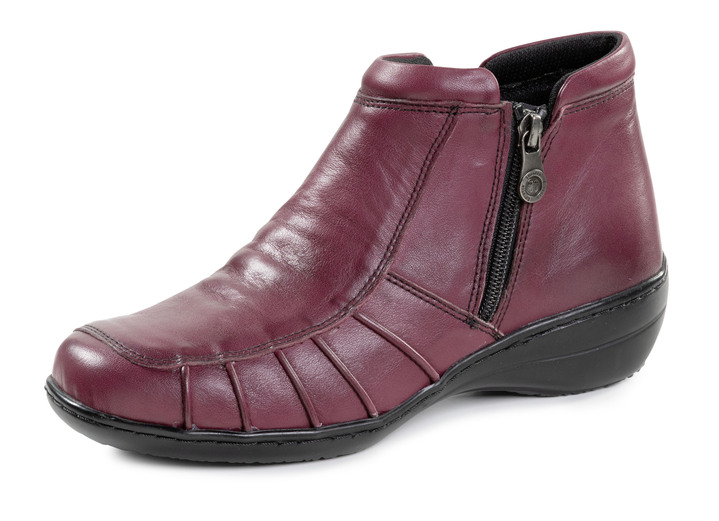 Stiefel & Stiefeletten - ELENA EDEN Bootie aus fein genarbtem Nappaleder, in Größe 036 bis 042, in Farbe BURGUND Ansicht 1