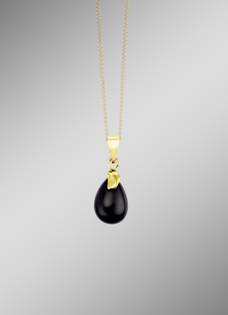 Exquisiter Anhänger aus Gold 375/- fein mit Onyx, beh.