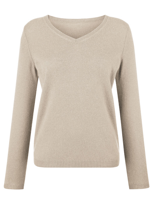 Basics - Pullover mit Kaschmir-Anteil, in Größe 038 bis 052, in Farbe BEIGE Ansicht 1