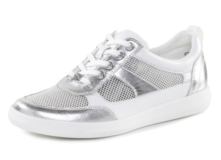 ELENA EDEN Sneaker aus Nappaleder und luftigem Textil in Netzoptik